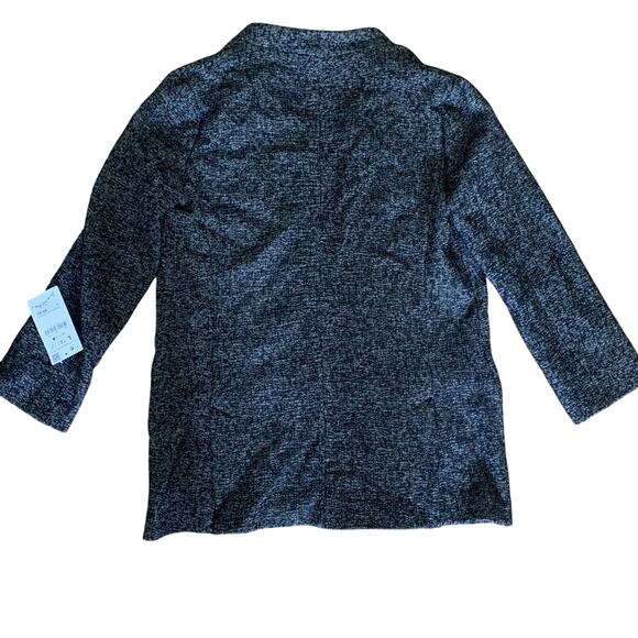 NWT ZARA GLEN 534 WOMEN'S BLACK & WHITE OPEN FRONT WOOL JACKET W/POCKETS LARGE - Picture 5 of 9